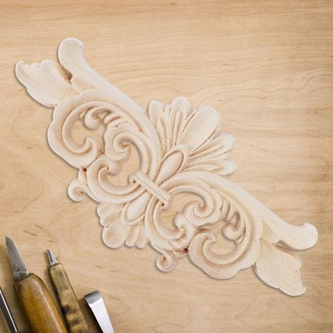2 pièces Applique longue sculptée en forme de fleur, décoration de meubles (1 : 167,5 cm) (1/5)