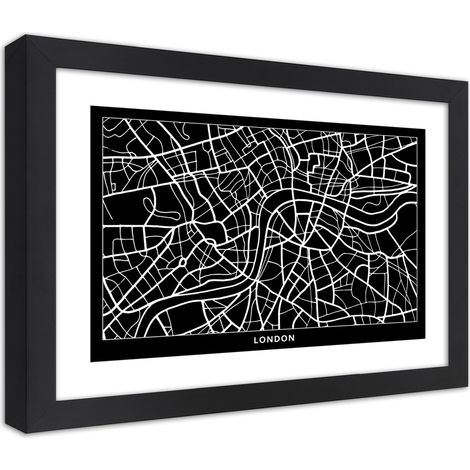 Quadro con cornice, Piano regolatore di Londra - 90x60 (1/5)