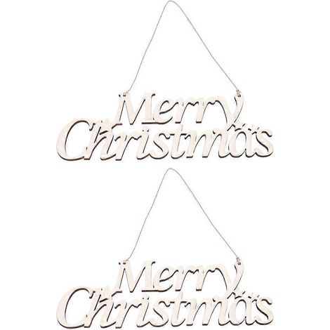 Décorations de Noël en bois, ensemble de 2 pièces « Joyeux Noël » (1/5)