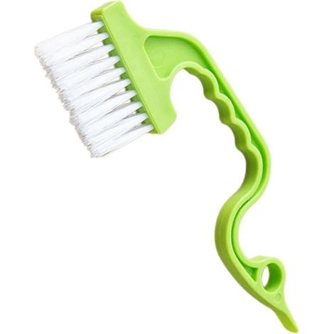 Brosse multi-surfaces pour joints de carrelage et claviers, avec racleurs à bords plats et poignée ergonomique. Multicolore. (1/4)