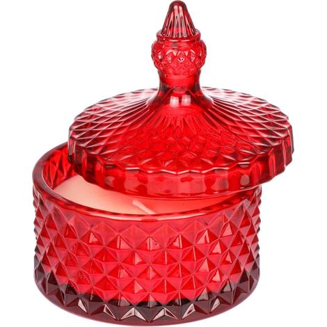 ARPIMEX Vasetto Vetro con Cera D 10,5 Cm H 13 Cm Bomboniera Red