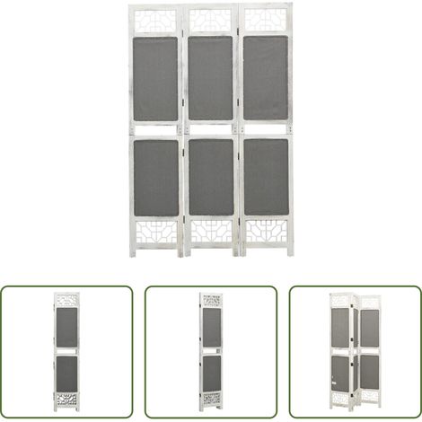 Raumabtrennung - 3-tlg. Raumteiler Grau 105x165 cm Stoff (1/5)