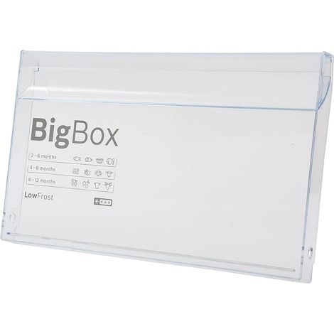 eRicambi® Frontale Sportello Congelatore Intermedio per Frigorifero, Compatibile con Bosch Siemens Neff, Colore Trasparente Big Box per Modelli: KCE KGE KGV KGW