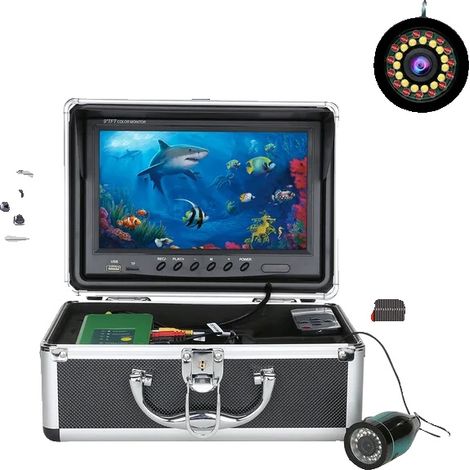 Caméra de pêche sous-marine, résolution 1080P, système d'éclairage LED, 1080P 15M avec DVR (1/2)