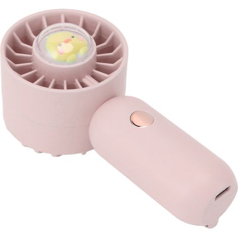 Ventilateur portable mini rechargeable USB, avec cordon et batterie 500 mAh rose (1/5)