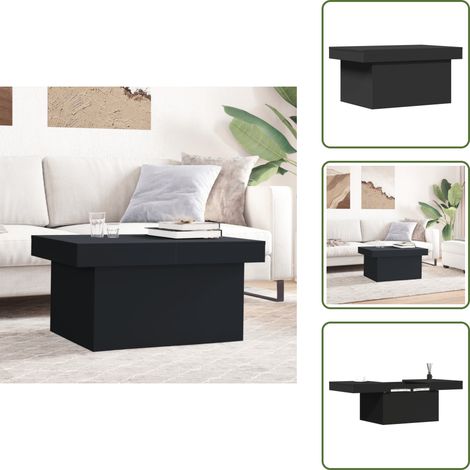 The Living Store Table basse noir 100x55x40 cm bois d'ingénierie - Table Basse - Meuble Salon - Table D'appoint - Table Design - Mobilier Moderne (1/5)