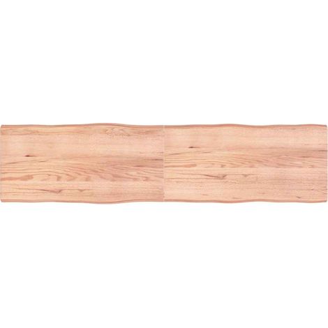 Tablero mesa madera tratada borde natural marrón 200x50x(2-6)cm vidaXL (1/5)