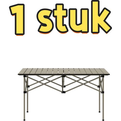 Table de camping pliante en aluminium couleur kaki 95 x 55 cm avec plateau enroulable et pieds en X légère et pratique pour jardin balcon et activités extérieures (1/5)