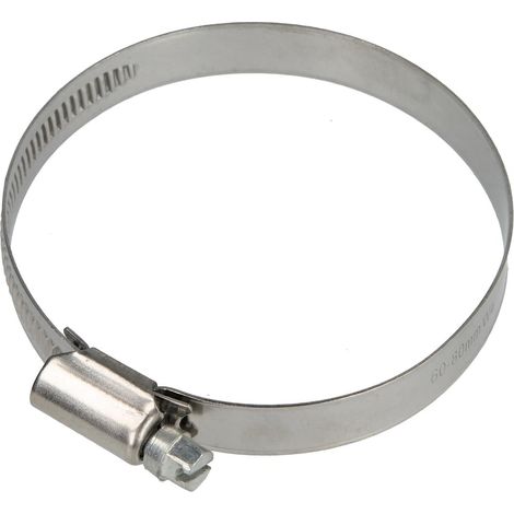 Collier de serrage 12 mm inox plage de serrage 60 - 80 mm