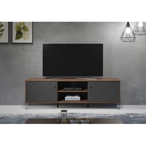 Montez TV Tisch 2 Türen, 2 Fächer, graphite. (1/5)
