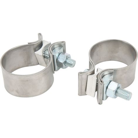 Lot de 2 colliers de serrage bande joint boueux échappement 304 acier inoxydable raccord manchon silencieux pour tuyau 5 cm (1/5)