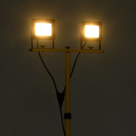vidaXL Faretto a LED con Treppiede 2x20 W Bianco Caldo