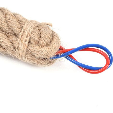 Suspension corde chanvre – 1.5m – 85-265V – double tête E27 – vintage – restaurant / café / décoration campagne (1/3)