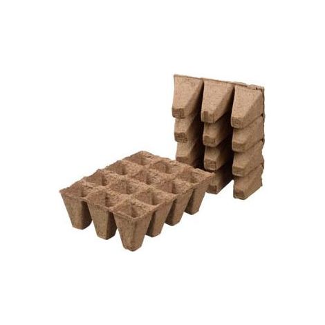 Plateau de godets 100% fibres de bois pour semis – Lot de 6 godets 5x5cm – Permet plantation directe en terre – Écologique et naturel (1/4)