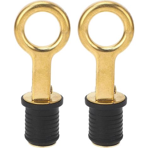 Lot de 2 bouchons de vidange à compression à visser, excellente étanchéité, résistants à l'oxydation, en caoutchouc et laiton, pour vidange de bateau (1/4)