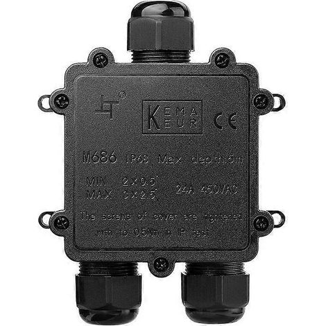 Boîte de jonction étanche IP68 - Boîte de jonction 1 en 2 - Câble coaxial 5 à 14 mm (1/4)