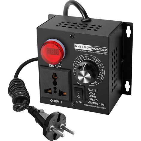 Voltage Regulator, AC 220V 4000W Speed Controller for Motor, Speed Regulator, Motor Speed Controller, SCR Power Regulator Dimmer for Temperature Control
