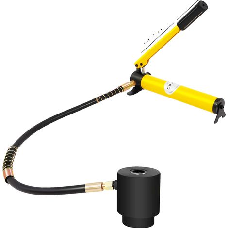 Ouvre-trou hydraulique, capacité de 15 tonnes, 10 tailles de matrices incluses, Jaune (1/2)