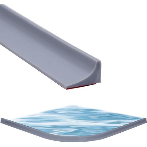 Bande d'étanchéité en Silicone, 1.5M Grise Joint Porte Douche Seuil de Douche Barrière d'eau Barriere de Douche Silicone barrière étanche pour Salle de Bain pour Baignoire, comptoir, Cuisine (1/5)