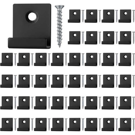 40 Pièces Clips de Fixation Cachés pour Terrasse, Clips de Fixation de Démarreur Caché, Attaches de Fixation Dissimulées pour Terrasse en Composite, avec Vis Autotaraudeuses (1/5)