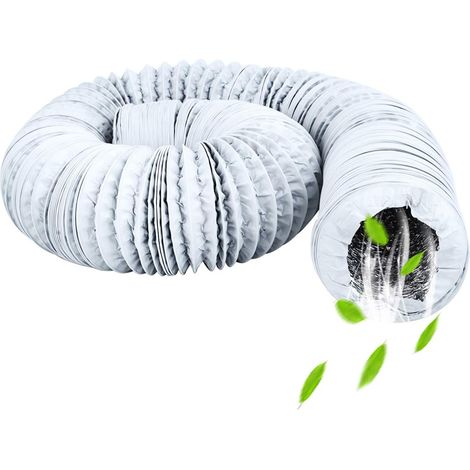 Tuyau D'évacuation - Tuyau De Ventilation Flexible En PVC Et Aluminium - Pour Hotte Cuisine Climatiseur Sèche-Linge - Ø125 mm X 6 M
