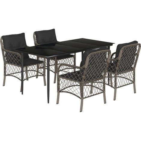 Maison Exclusive - Set comedor de jardín 5 piezas con cojines rat (1/5)