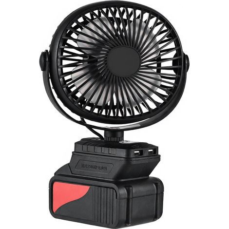 Kleiner, tragbarer Lithium-Ventilator, ideal für Camping und Outdoor-Aktivitäten. Geräuscharm, 360°-Drehung, verstellbarer Winkel, LED-Licht, wiederaufladbar, 2 Geschwindigkeitsstufen.