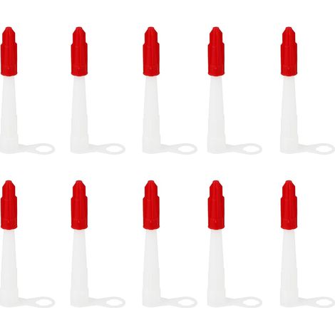 10 Pièces Set de Embouts de Calfeutrage Blancs avec Bouchons Rouges Accessoires Durables pour Pistolet à Silicone Prévention des Fuites et Entretien Propre (1/5)