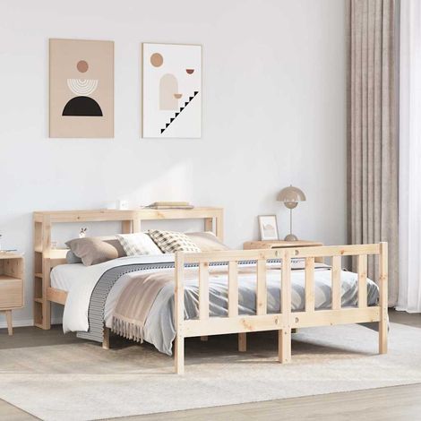 vidaXL Cadre de lit sans matelas 160x200 cm bois massif de pin (1/5)
