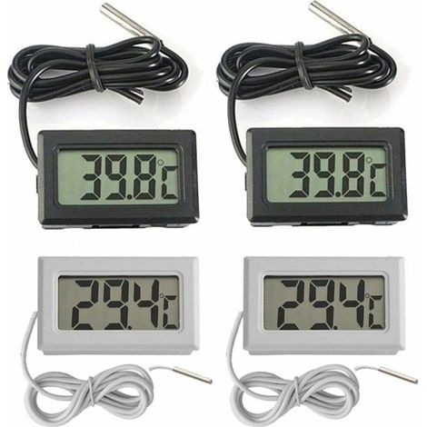 Mini Digital LCD Thermomètre Température -5070 de Température Capteur Testeur pour Réfrigérateur Congélateurs Aquarium (2X Noir 2X Blanc) (1/5)