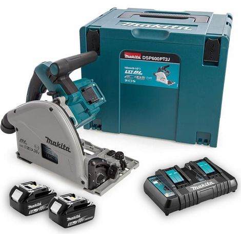 Tauchsäge 36V LXT BL Ø165 mm (2x5,0 Ah) - MAKITA DSP600PT2J
