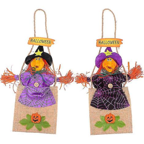 2 Stück Halloween-Vogelscheuchen-Anhänger für Halloween-Dekorationen