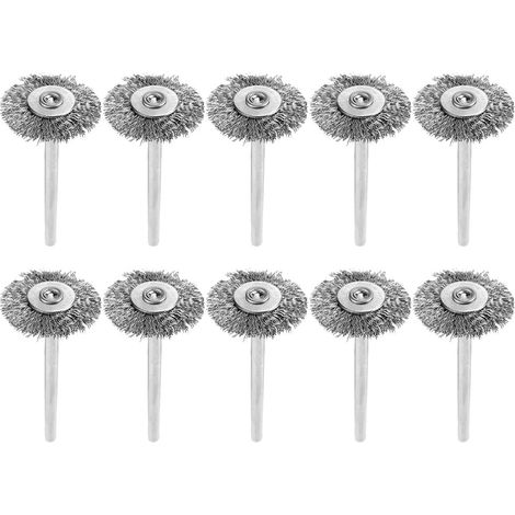 Set mit 10 Mini-Rotationsbürsten – Edelstahldraht – Reinigung/Polieren – Automobil/Schiff/Bauwesen/Elektronik