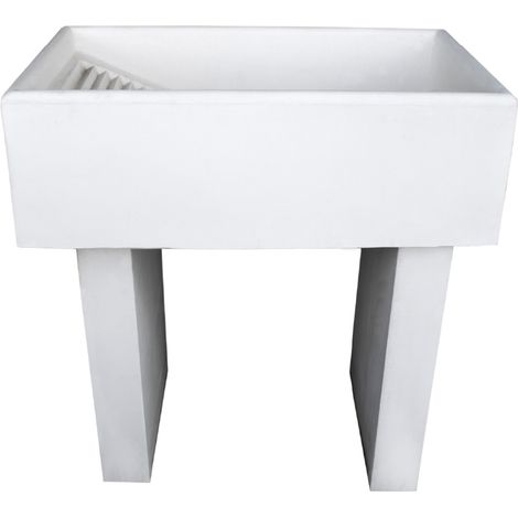Pilozza lavatoio ostuni bianco 84 x 50 x h.28 cm con piedi 10 x 40 x h 60 cm