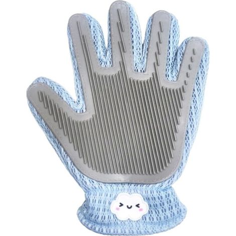 Gant 2 en 1 pour éliminer Les Poils d\'animaux pour Chiens, Gant Outil de Bain et de Massage pour Chiens, Chats, Chevaux et Lapins, 1 Pièce (Bleu) (1/5)