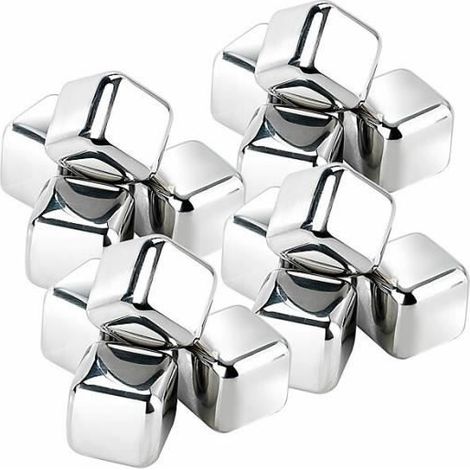 Lot de 16 glaçons en acier inoxydable - ROSENSTEIN & SOHNE - Réutilisables et élégants (1/3)