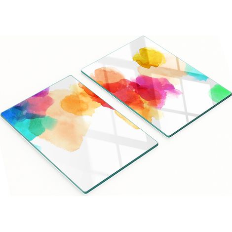 Taglieri e vassoi decorativi in vetro, a pois colorati, 2x40x52 cm (1/5)