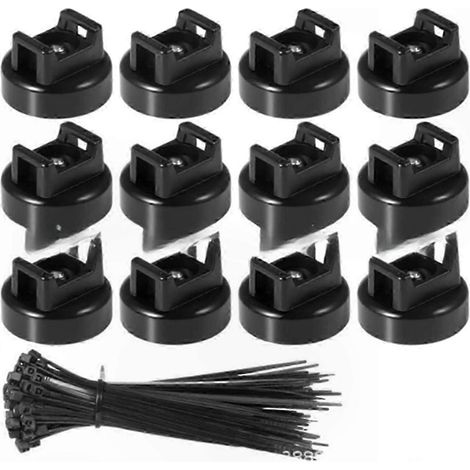 Lot de 12 colliers de serrage en nylon flexibles avec supports magnétiques, tête à bouton pour rangement maison, bureau, atelier et garage. (1/5)