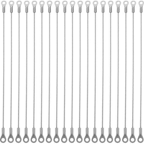 20-teiliges, robustes Aufhängeset für Bilder und Lampen – 22,5 x 0,9 x 0,3 cm – Silber (1/4)