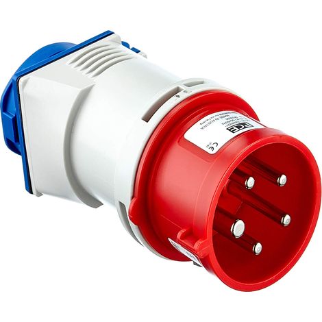 PCE 47422L - Adattatore per Caravan, 5 Poli, CEE, 16 A, Schuko