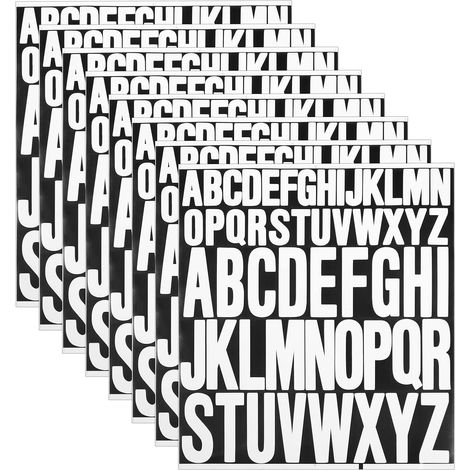 8 autocollants blancs avec de grandes lettres, lettres autocollantes (1/5)