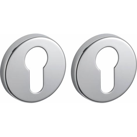 Coppia di rosette tonde Ø 50 mm con foro cilindro, cromo lucido – THIRARD (1/2)