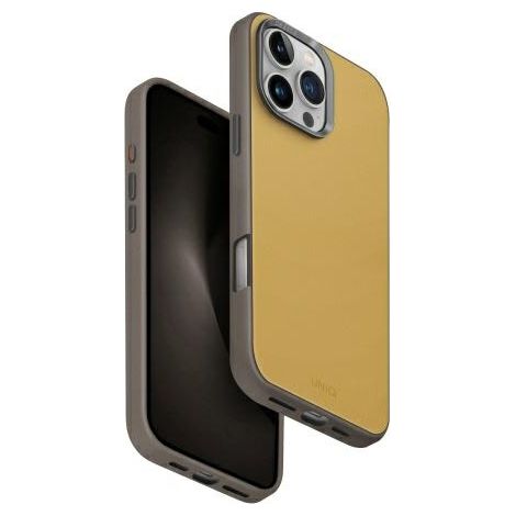 Custodia con ricarica Magclick UNIQ Lyden DS per iPhone 16 Pro Max da 6,9" - Giallo-Grigio (1/5)