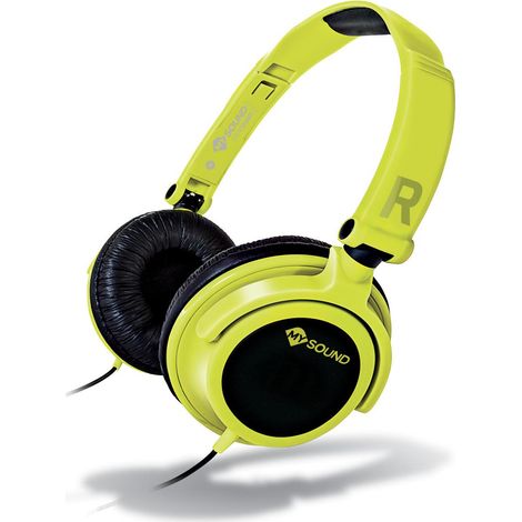 MySound Speak Smart Fluo Auricolare Cablato Over-ear Nero e Giallo per Musica e Chiamate (1/4)