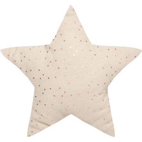 Atmosphera – Coussin enfant étoile 40x40cm en coton et polyester – Beige – Design original pour chambre d'enfant (1/3)