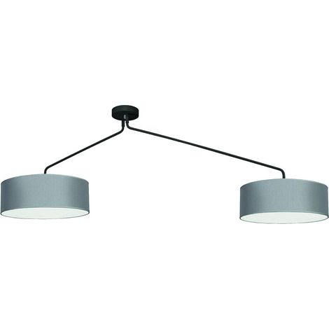Lampe suspension Nowodvorski Falcon grise tissu 6xE27