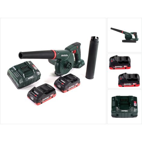 Metabo AG 18 Soffiatore a batteria 18 V + 2x batteria LiHD 4,0 Ah + caricabatterie