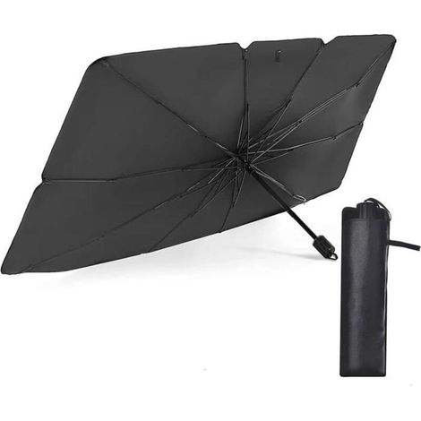 Pliable Parapluie Pare Soleil Voiture, Isolation Thermique, Protection Pare Brise Soleil pour Plupart des Voitures SUV, 140×80cm (1/5)