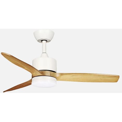 Ventilateur Montiel DC 18 W Blanc/Hêtre 3 pales 6 vitesses 106d Éclairage optionnel 2250 lm 300045006500Kk Télécommande + Mémoir (1/2)
