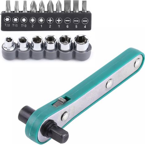 Clé à cliquet 1/4" avec embouts et douilles interchangeables (1/5)